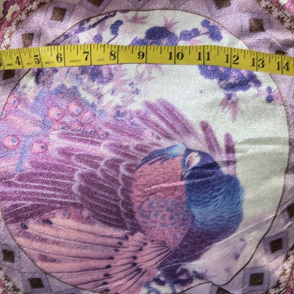 2 Velvet Pink & Purple Colored Peacock Boho Mendella Throw Pillows Decor New - Picture 12 of 13